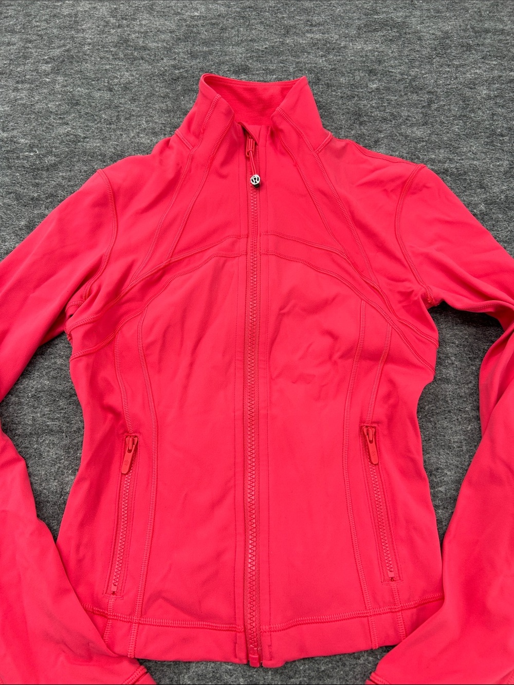 lululemon athletica Coral-Red Zip-Up Bomber Jacket size 4 - Picture 4 of 10